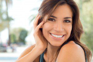 woman with straight teeth smiling