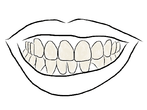 Drawing of yellow tooth smile