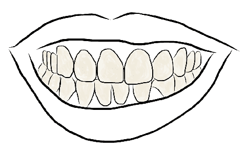 Drawing of yellow tooth smile