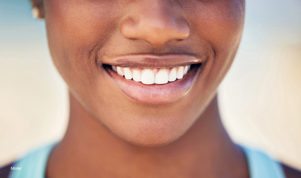 Up close of a woman's smile